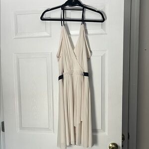 BCBGeneration Cream Strapless Dress with Black Accents